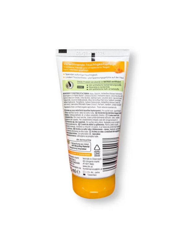 Hand- & Nagelcreme Calendula & Hyaluronsäure, 75 ml