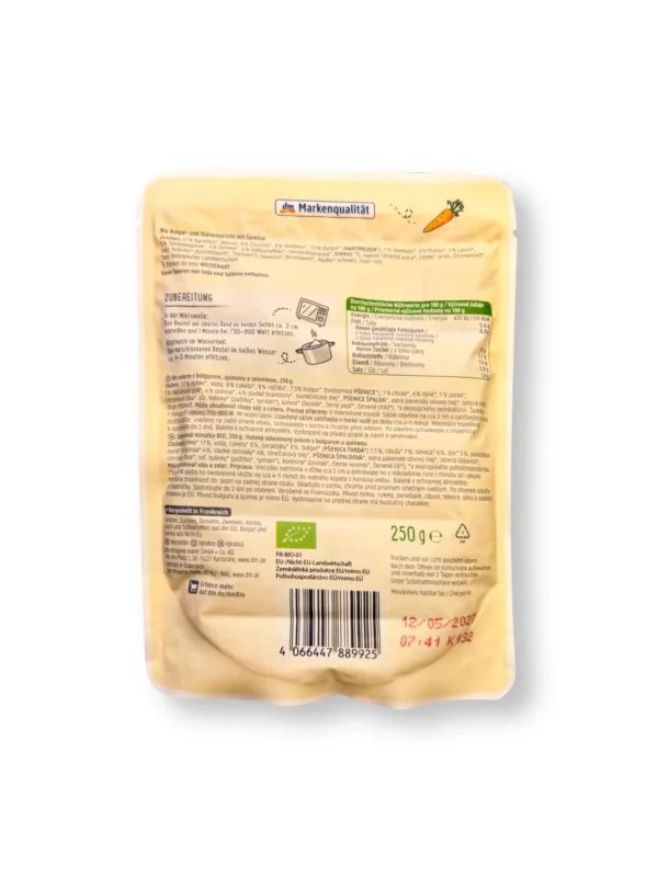 Ready meal, vegetable pan with bulgur & quinoa, 250 g