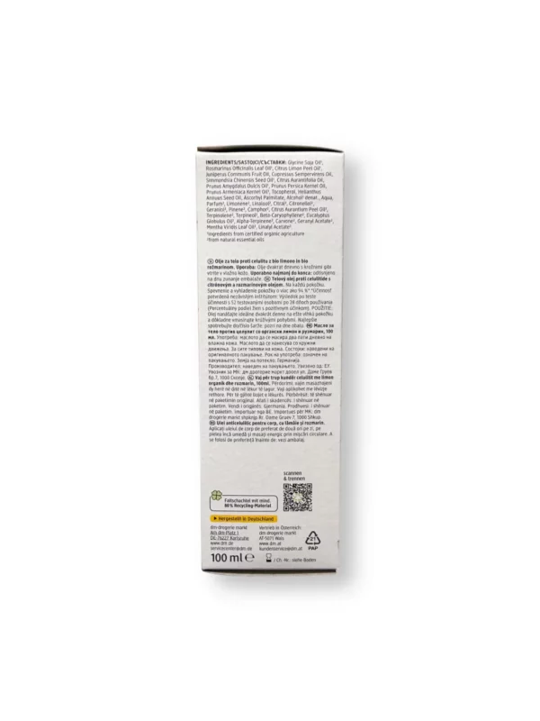Körperöl Cellulite Zitrone & Rosmarin, 100 ml