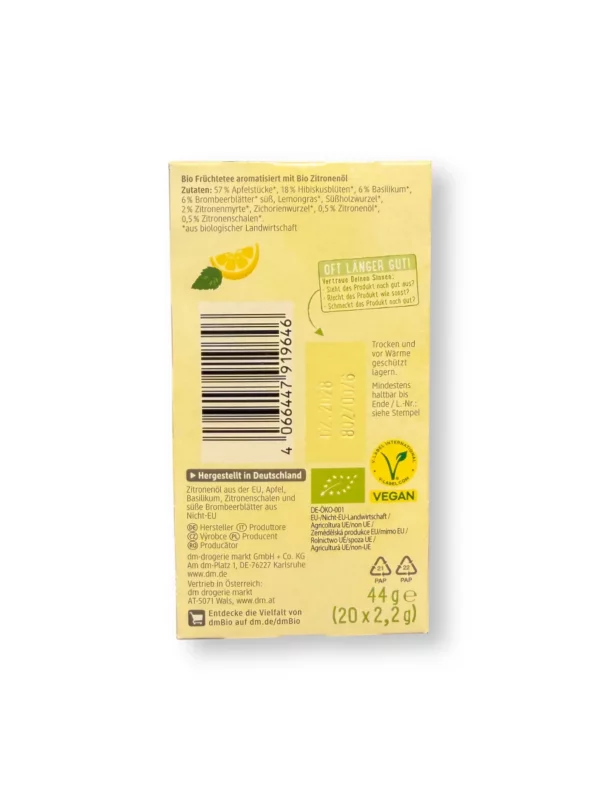 Früchtetee "Dein Glücksmoment" mit Zitronenöl (20 Beutel), 44 g