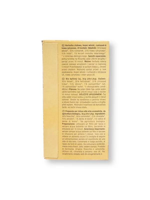 Kräutertee "Dein Bauchgefühl" mit Fenchel, Kamille & Zitronengras (20 Beutel), 36 g