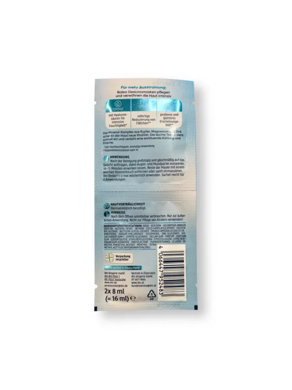 Hyaluronic Acid Face Mask (2x8 ml), 16 ml