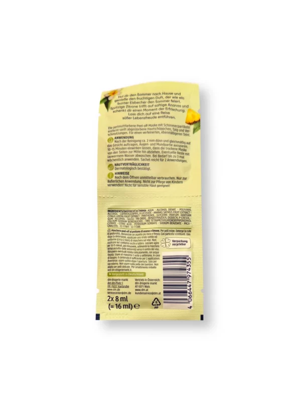 Lemon Lover Peel-Off Face Mask (2x8 ml), 16 ml Lemon Lover Peel-Off Face Mask (2x8 ml), 16 ml
