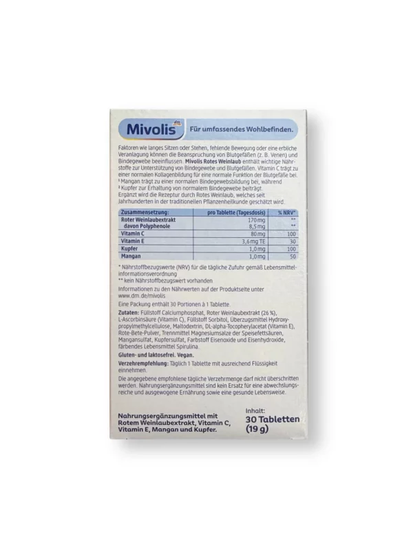Rotes Weinlaub Tabletten 30 St, 19 g