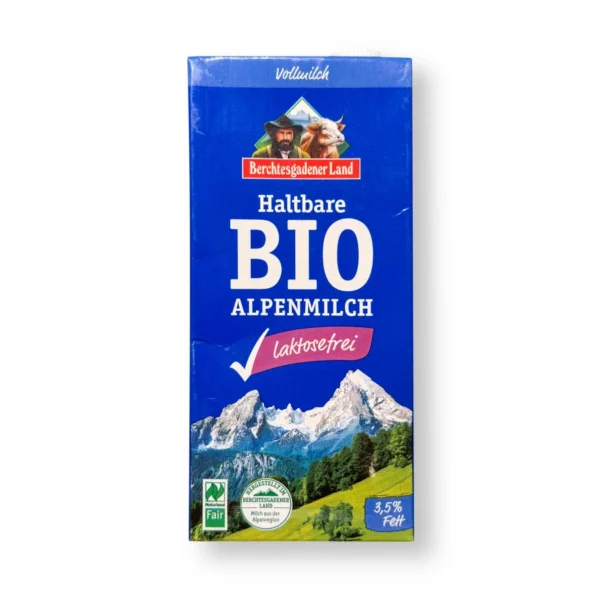 Milch, haltbare Alpenmilch, 3,5% Fett, laktosefrei, 1 l
