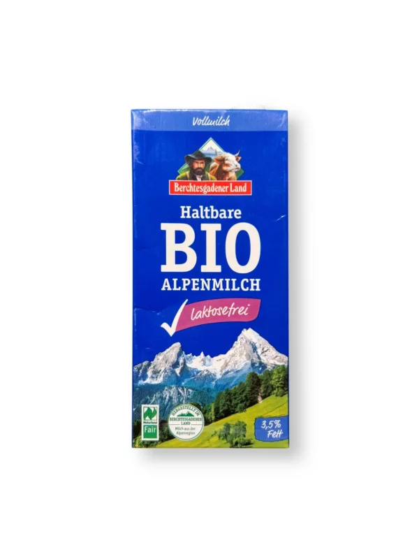 Milch, haltbare Alpenmilch, 3,5% Fett, laktosefrei, 1 l