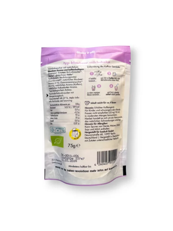 Getränkepulver, Milchshake Typ Blaubeer, 75 g
