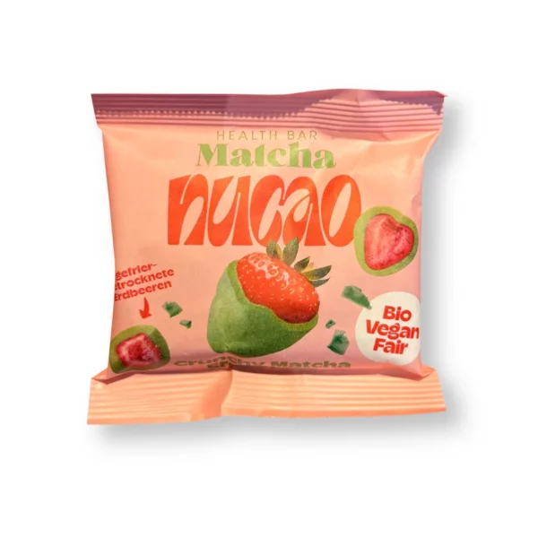 Trockenfrüchte, Matcha Crunchy Strawberries, Erdbeeren mit Schokolade, 50 g