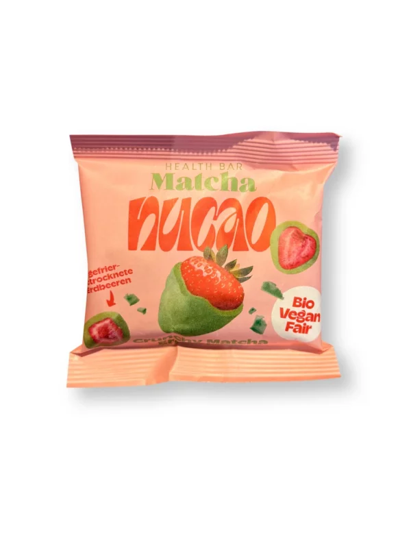 Trockenfrüchte, Matcha Crunchy Strawberries, Erdbeeren mit Schokolade, 50 g