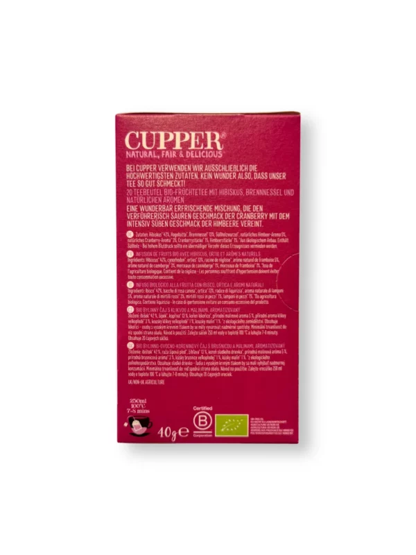 Früchtetee mit Cranberry & Himbeere (20 Beutel), 40 g Früchtetee mit Cranberry & Himbeere (20 Beutel), 40 g